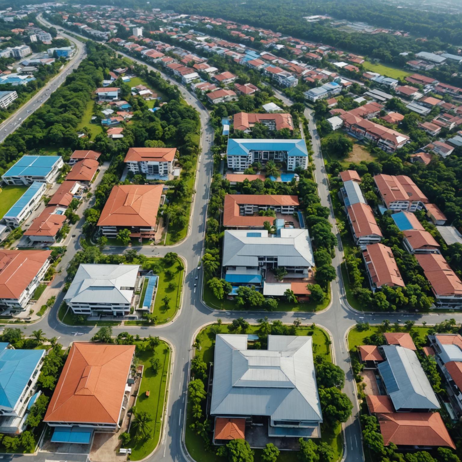 Modern township development in Selangor with residential and commercial buildings