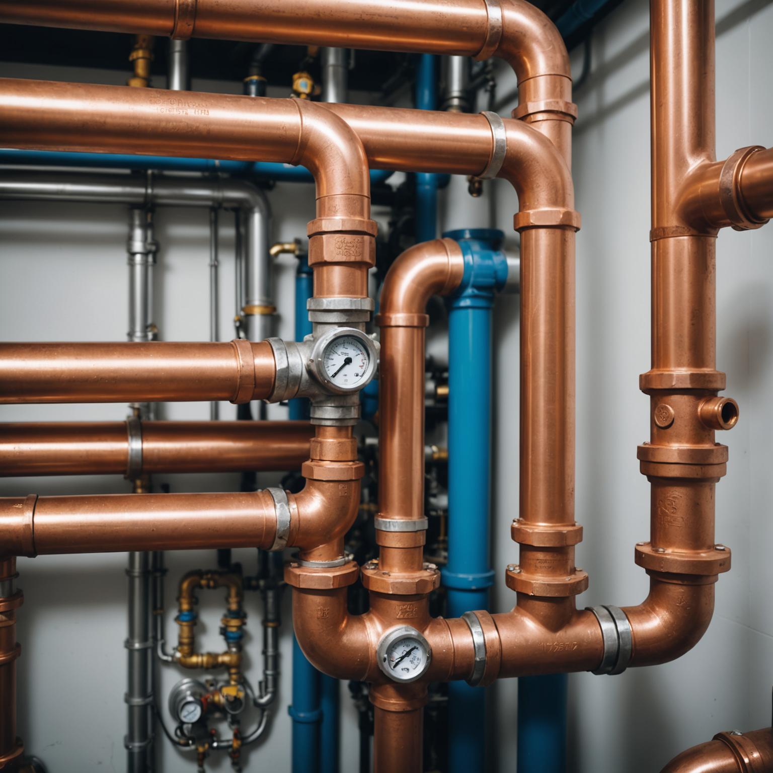 Gas piping installation in progress