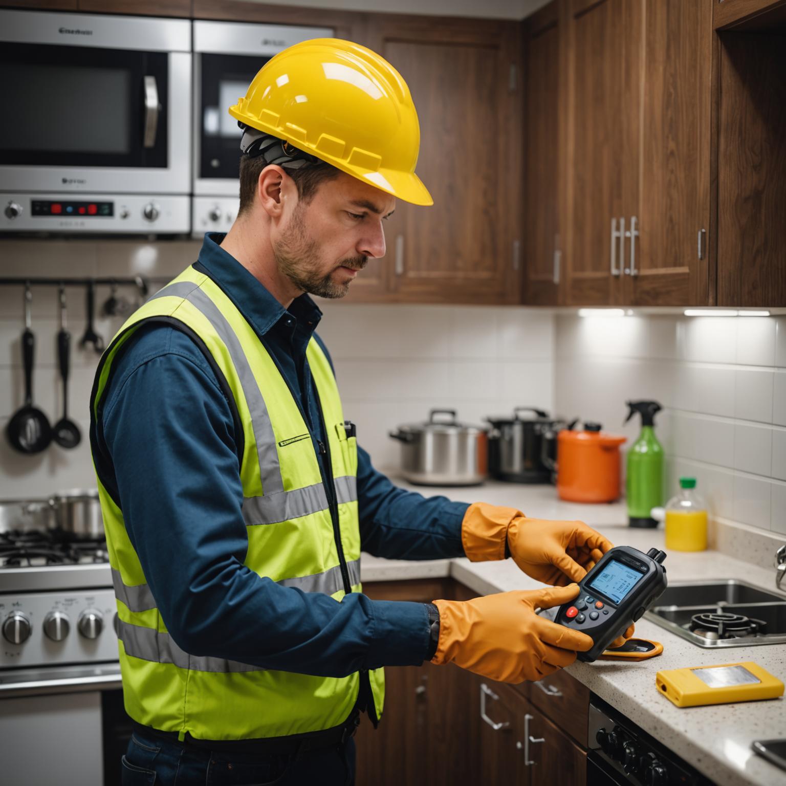Gas safety inspection with detection equipment