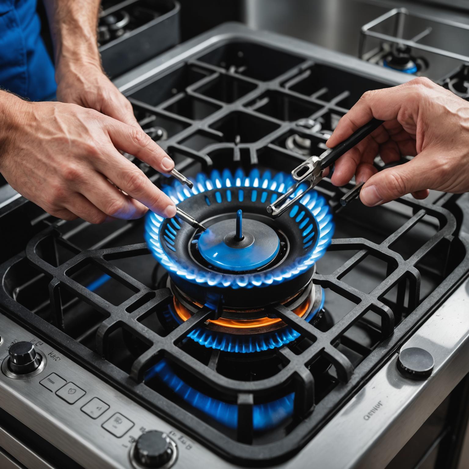 Gas stove burner repair and cleaning