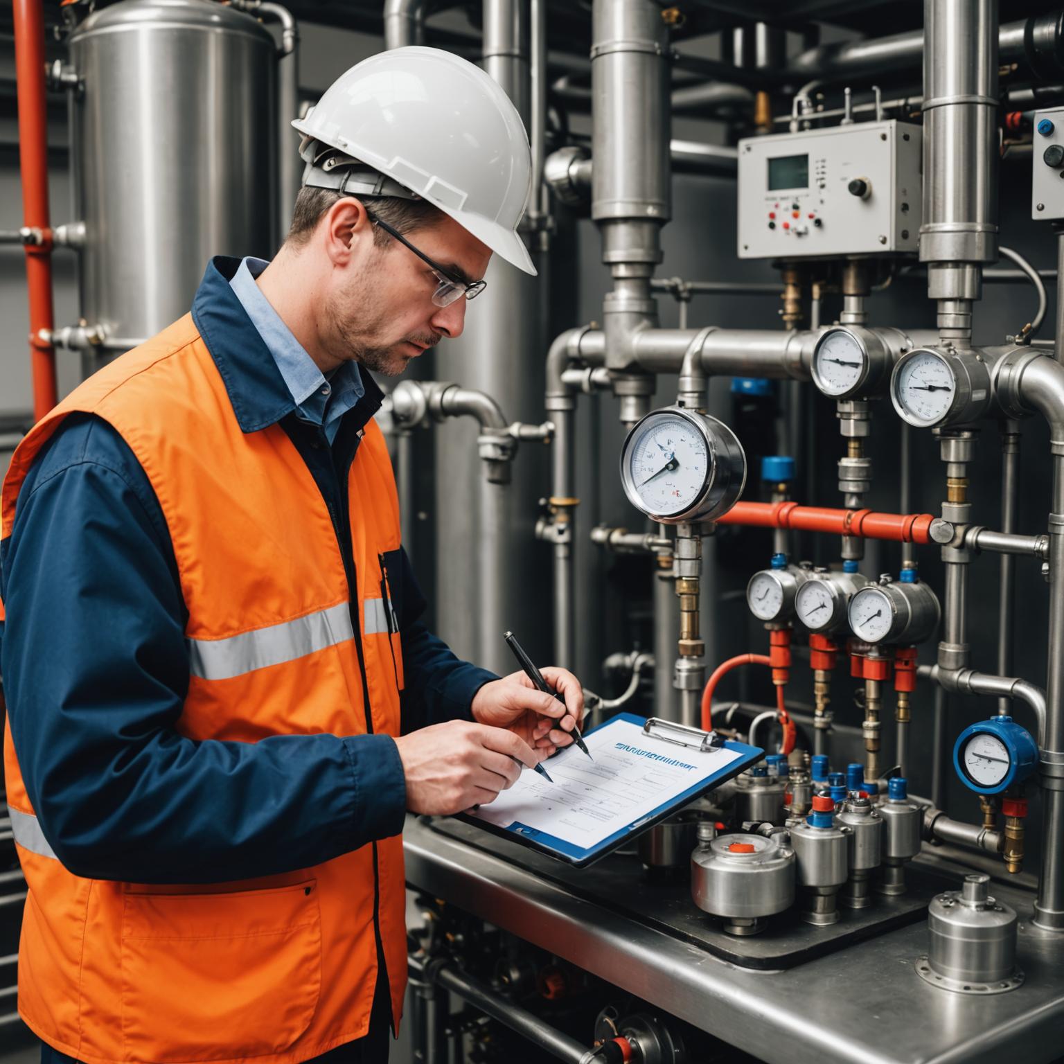 FlameGuard technician using diagnostic equipment to evaluate a gas piping system
