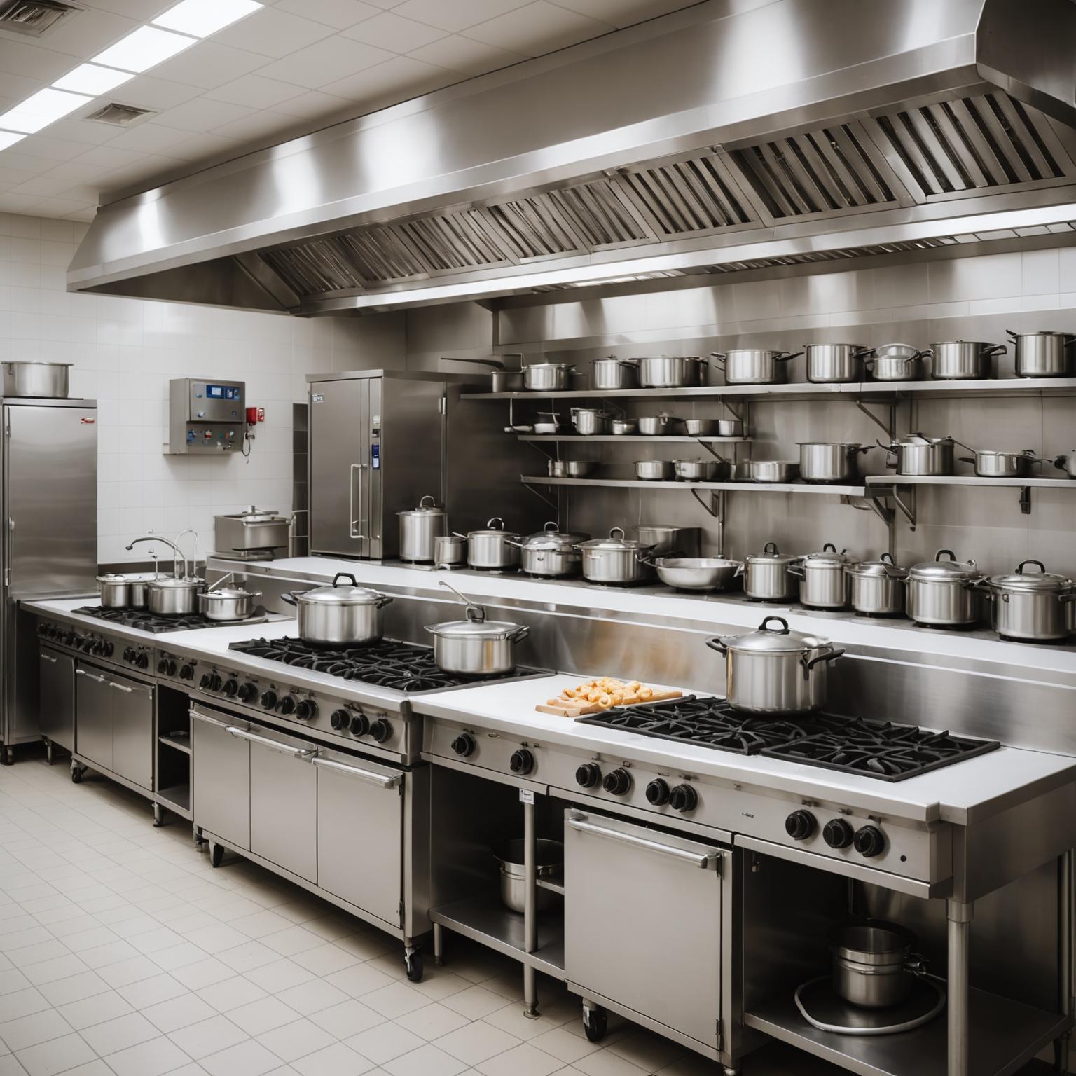 Gas appliance upgrade in a hospital cafeteria kitchen