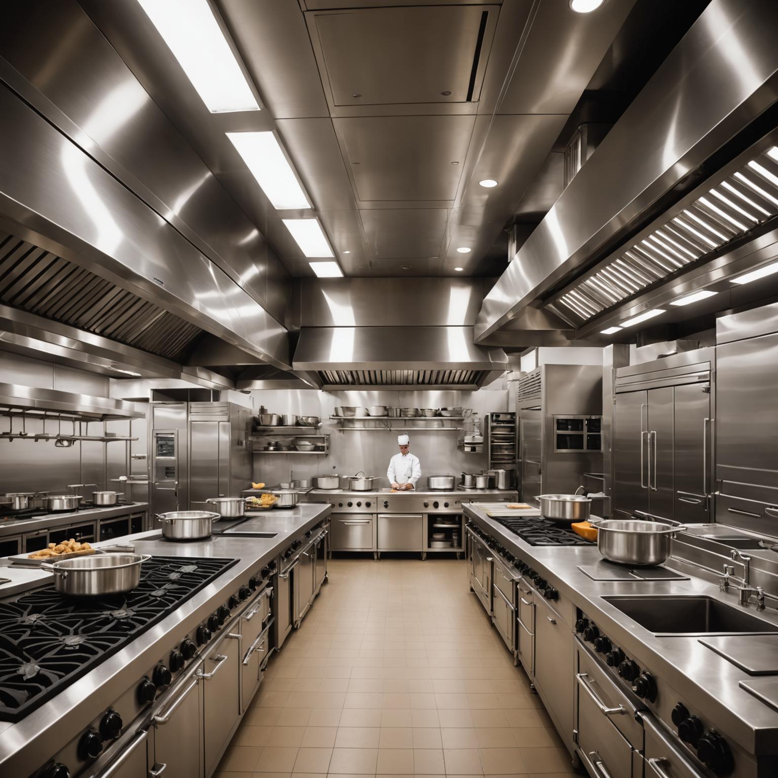 Commercial gas system installation in a five-star hotel kitchen