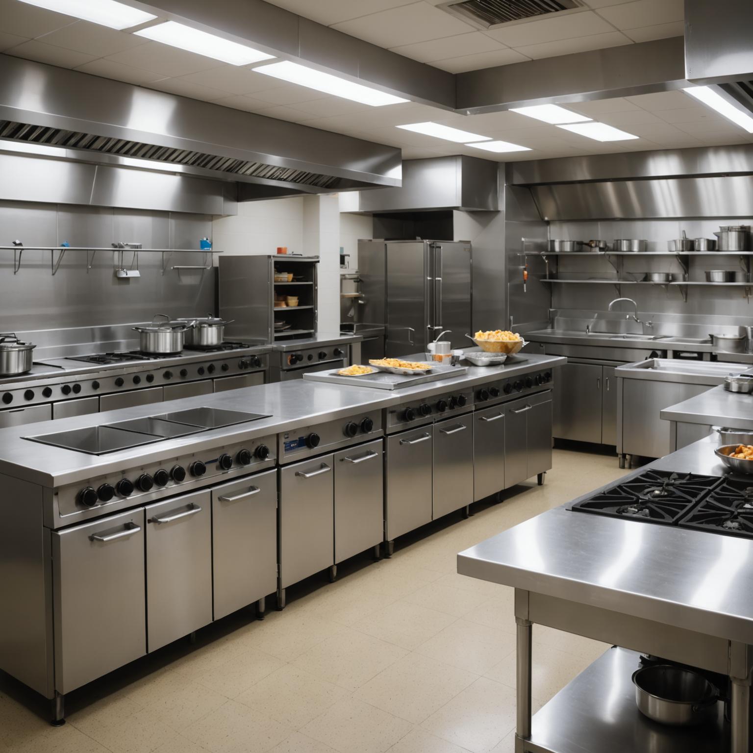 New gas appliance installation in a school canteen